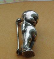 Rare Antique Rose Oneill Sterling 3D Kewpie Doll Pin